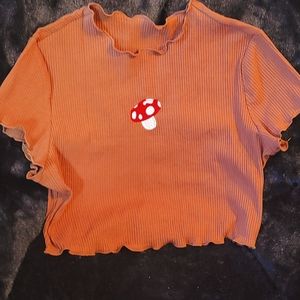 Brown mushroom crop top